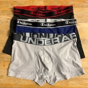 Under Armour and Champion sports trunks briefs boxers